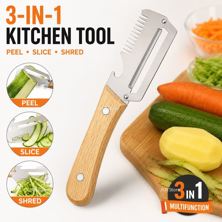 Multifunctional 3-in-1 Stainless Steel Peeler