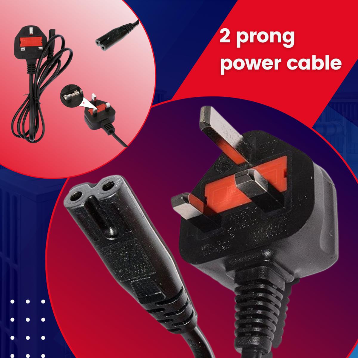 UK Plug 2Pin Power Cord Cable 2 Prong Laptop AC Adapter Lead 2 Pin Figure 8 Power Adapter Cable 2.5A 250V