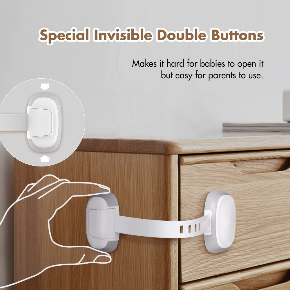 Kiddie Guard Adjustable Baby Safety Kid Safety Drawer Door Cabinet RefrigeratorFridge Lock