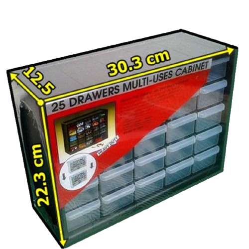 Cabinet 25 Plastic drawer box Electronics Accessories Parts Storage Cabinets Small Parts Organizer Jewelry Box