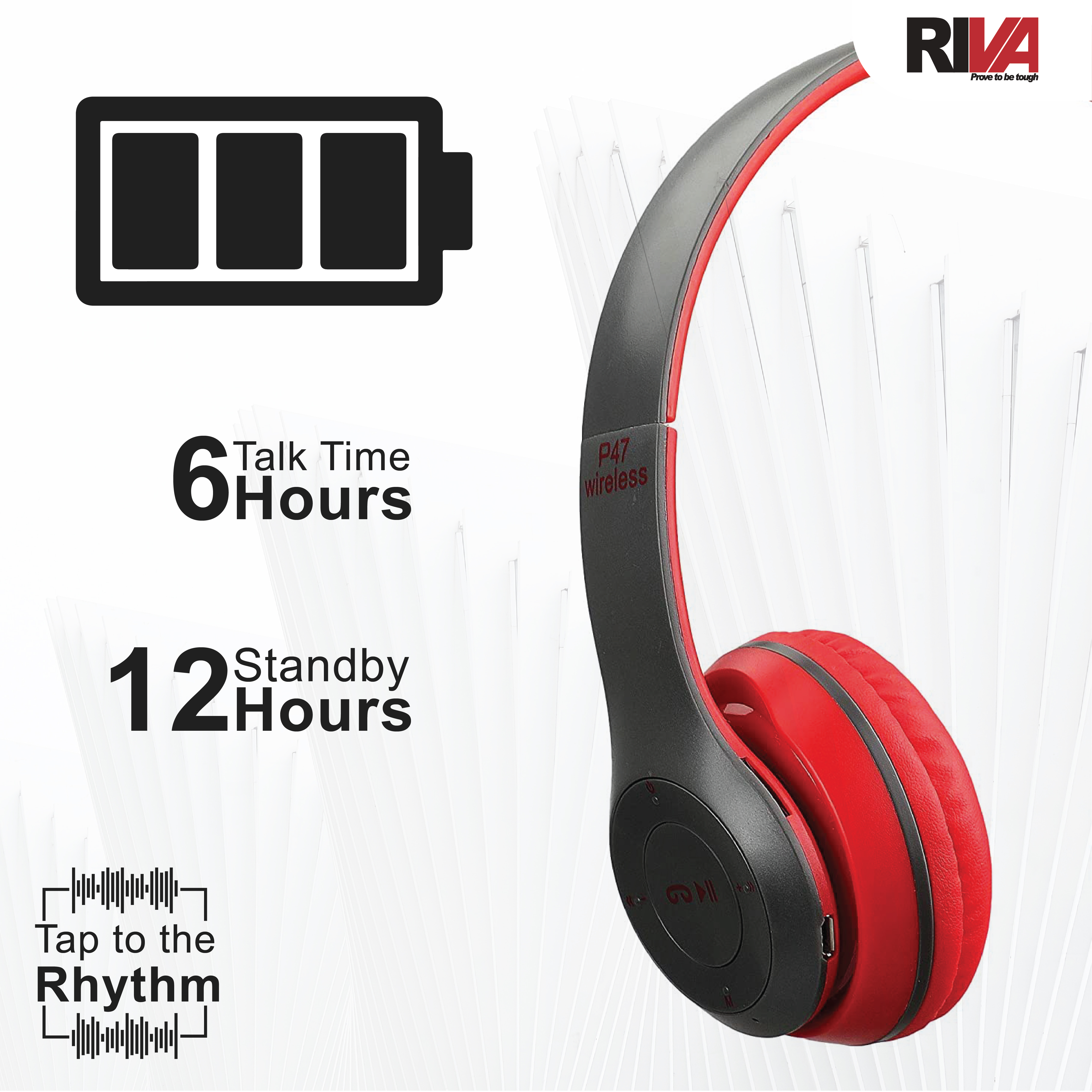 P47 wireless headphones battery life hot sale