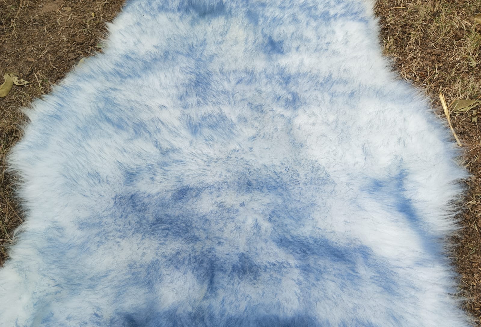 Faux Sheepskin Rug Blue Sheep Foot Door Mat Rug Novelty Shape 24inch x 33inch