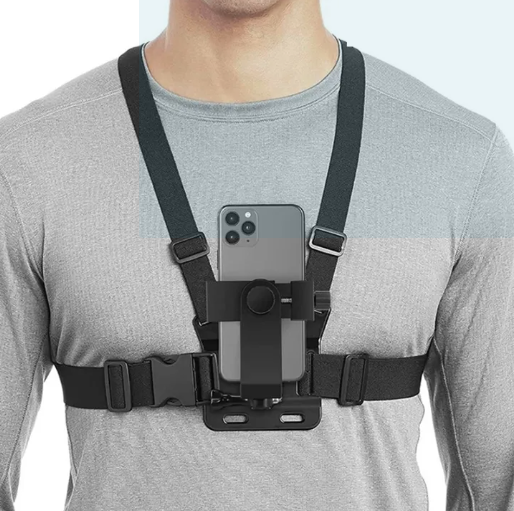 Chest Mount Mobile Holder | Adjustable Body Harness | POV Video Recording for Vlogging, Cycling, Biking & Action Shooting