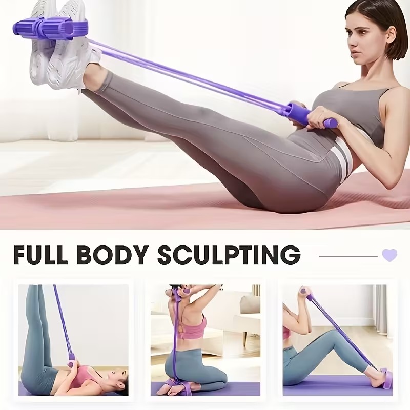 Pull Reducer Resistance Training Bands Tummy Trimmer Bally Fat Burner Body Exerciser Weight Loss Home Gym Home Workout Arm Muscle Builder Double Pull Rope Body Trimmer Pedal Exerciser Yoga Crossfit Exercise Arm Exercise Tummy Body Building Training Unisex