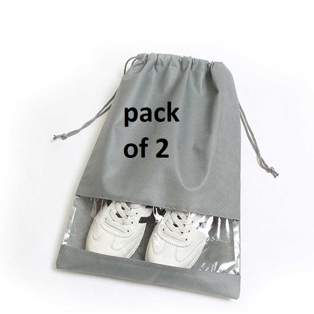 12 Pieces Travel Shoes Storage bag with clear window non-woven with PVC Bag