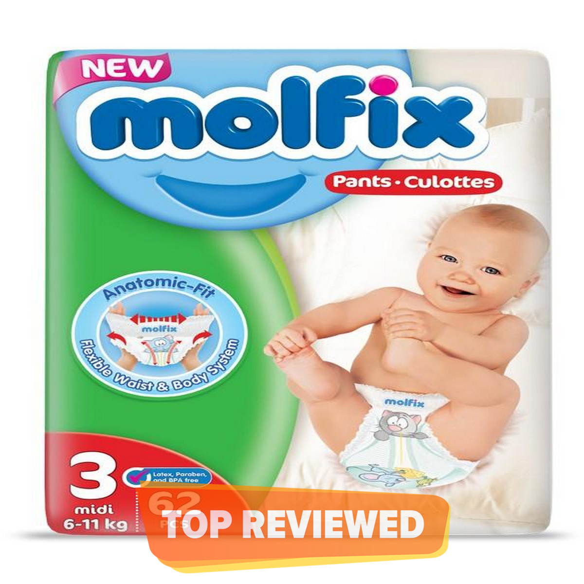 Molfix Diaper Pantssize 3 Midi 611kg 62pcsjumbo Pack Price in