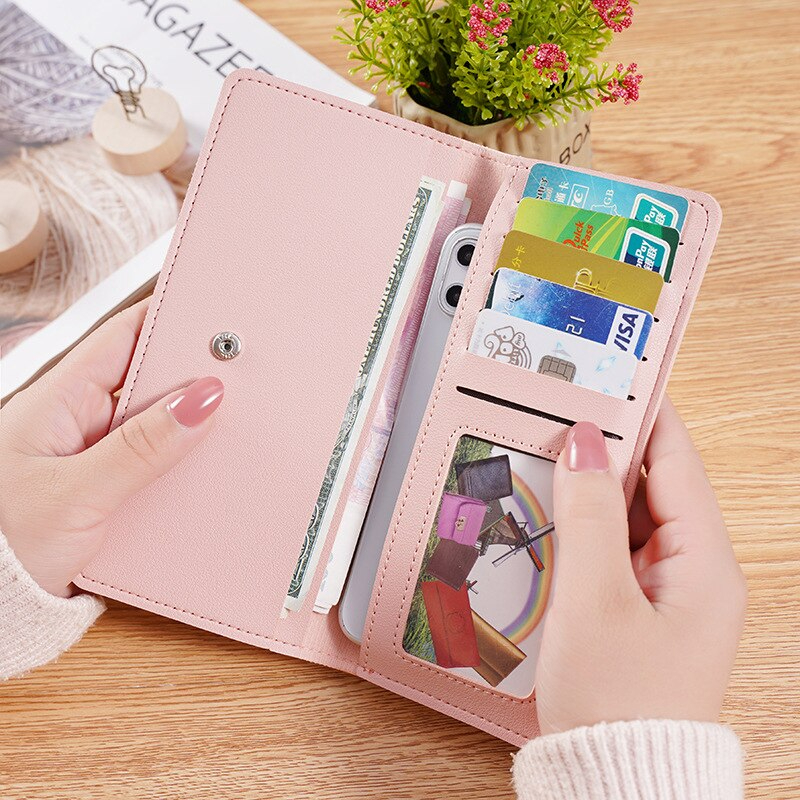 Elegant Casual Women Long Wallet with Multiple Compartments and Card Holder