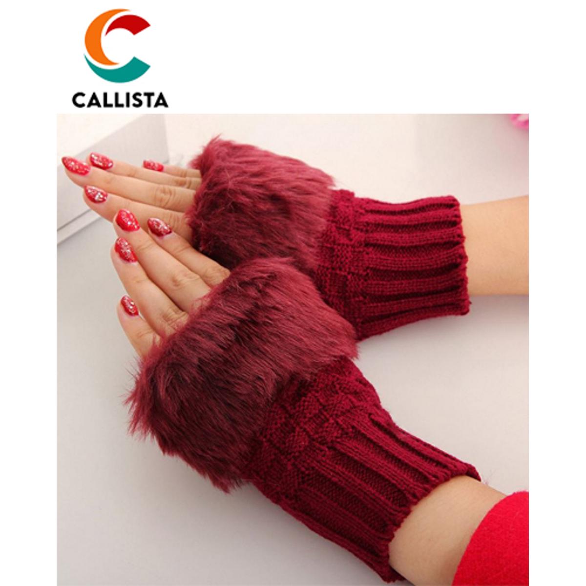 Fancy Winter Women Gloves Knitting Wool Keep Warm Short Mitten Fingerless Lady Girl Half Finger Glove