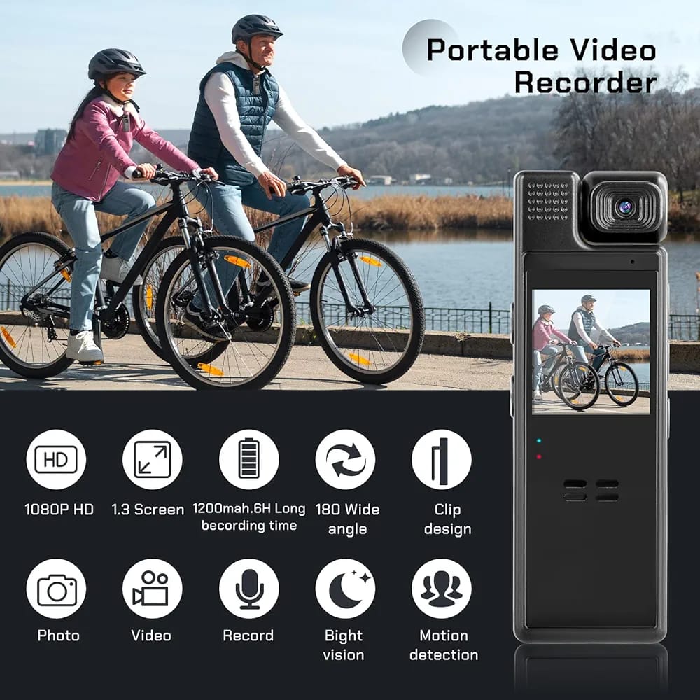 Mini WiFi Body Camera 4k Resolution | Wearable Night Vision Video Recorder | Compact Bodycam for Security, Law Enforcement, Office & Travel | Portable Action Camera for Sports, YouTube, Vlogging & Personal Safety