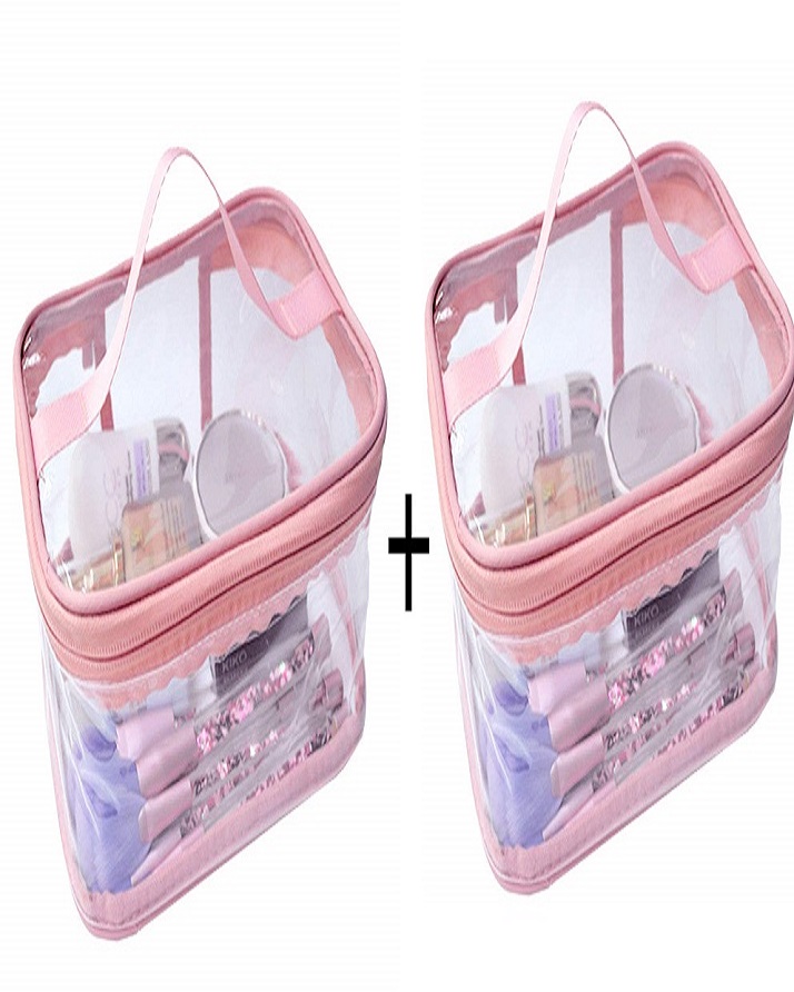 Cosmetic Bag PVC Travel Organizer Toiletry Makeup Storage Wash Case with handle