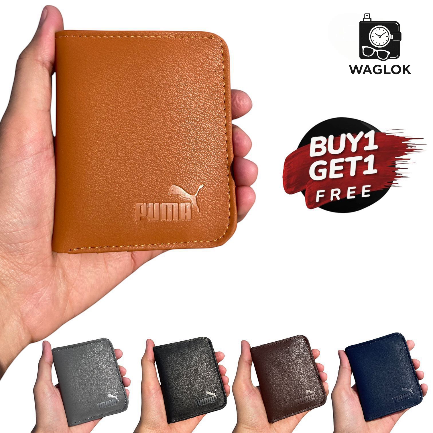 Buy 1 Get 1 Free - Luxury Slim Wallet - Soft Leather Wallet - Wallet For Boys & Men - Women Wallet - 1 Photo Window, 3 Card Slots, 2 Secret Pockets, 1 cash Pocket