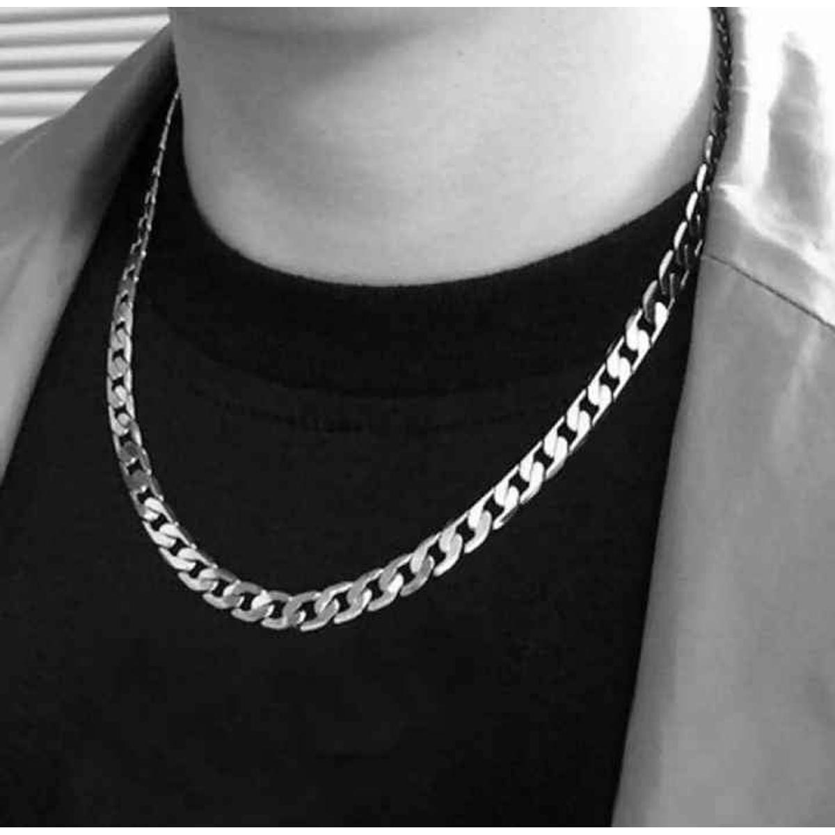 Silver Italian Stainless Steel Cuban Style Chain