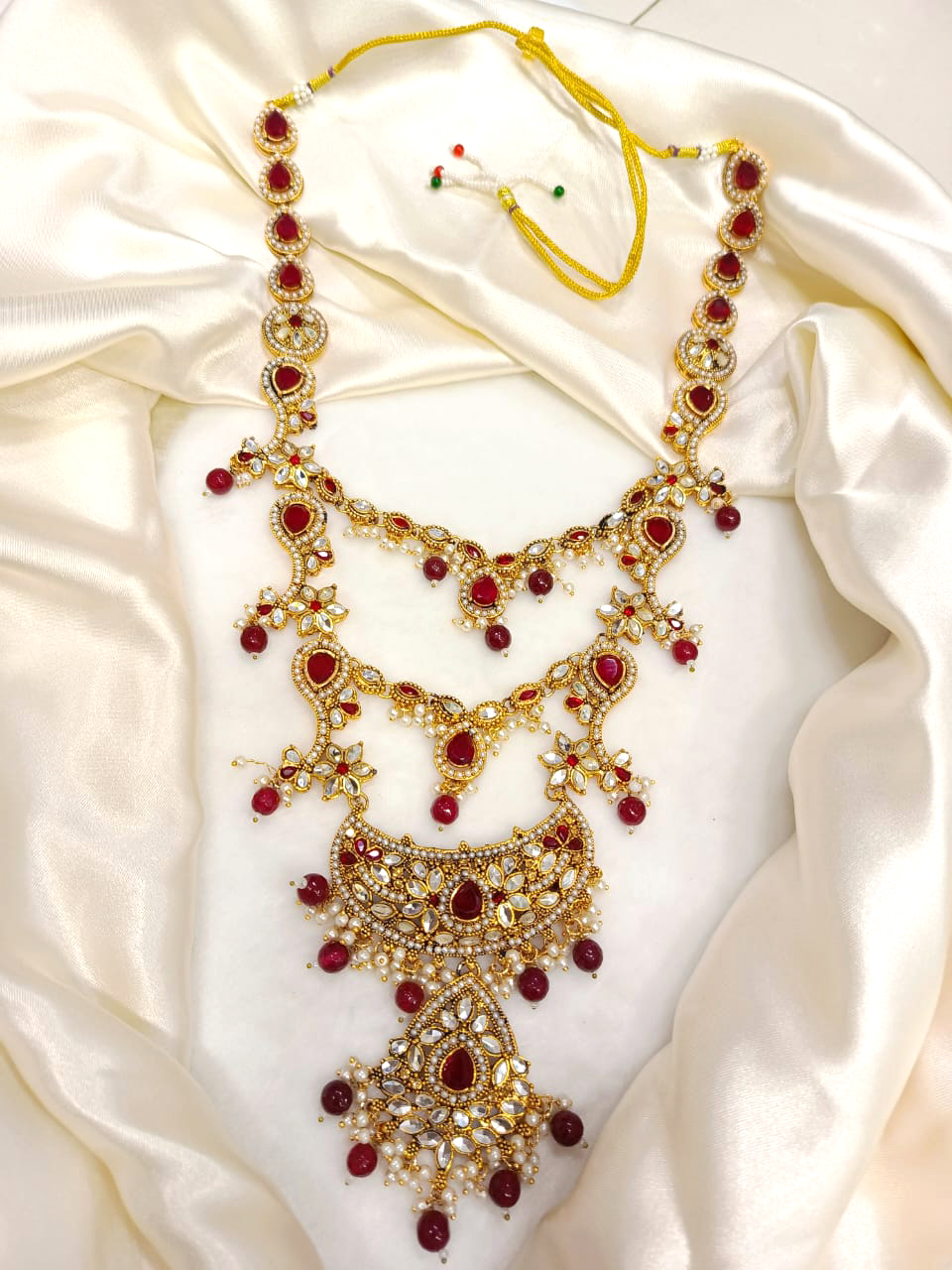 Long Mala With Kundan and Pearl work Beautifull and decent Design with different colour options