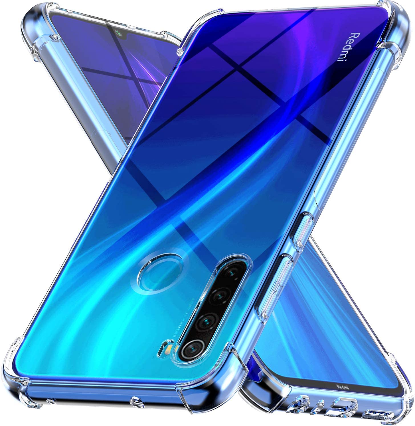 Xiaomi Redmi Note 8 Soft TPU Transparent Case, Shockproof Back Cover with Camera Protection, Slim Design