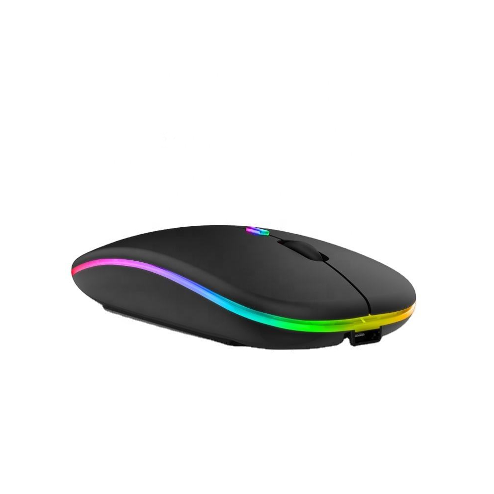 HP W10 Wireless Rechargeable Slim Mouse, Ergonomic Design with Colorful Lights, Portable Mouse for PC & Laptop