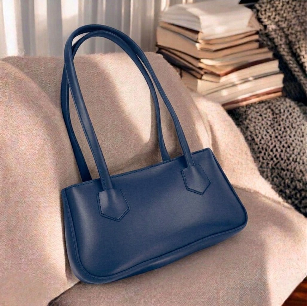 Premium Leather Shoulder Bag for Women - Fashionable Solid Color Underarm Bag & Elegant Handbag, Stylish Ladies Classic Evening Tote Purse