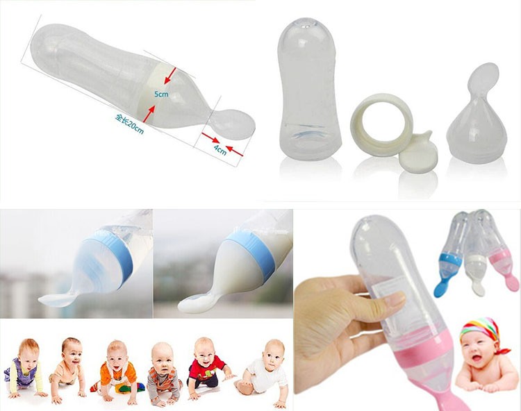 silicone spoon feeding bottle