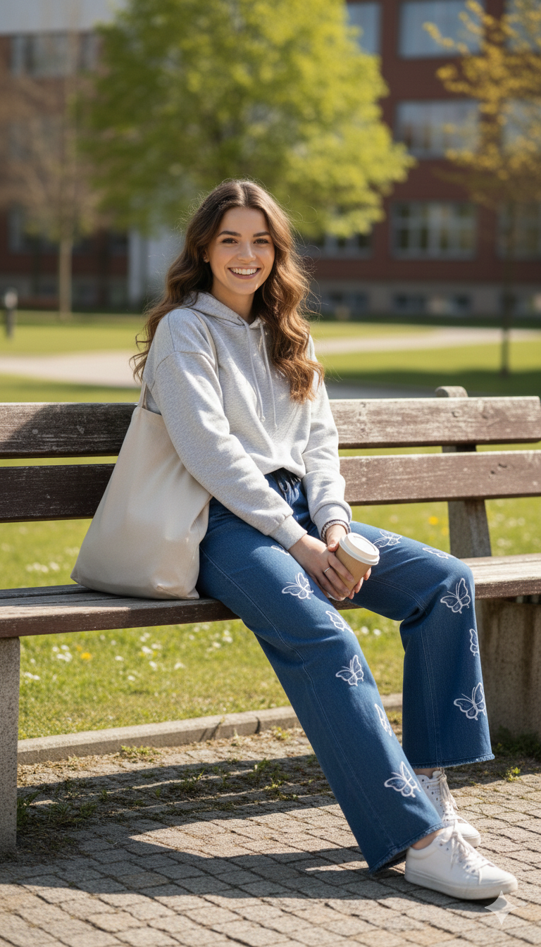 Printed Baggy Jeans for Girls | Women High Waist Wide Leg Denim Pants | Trendy Daily Wear  | baggy jeans for girls