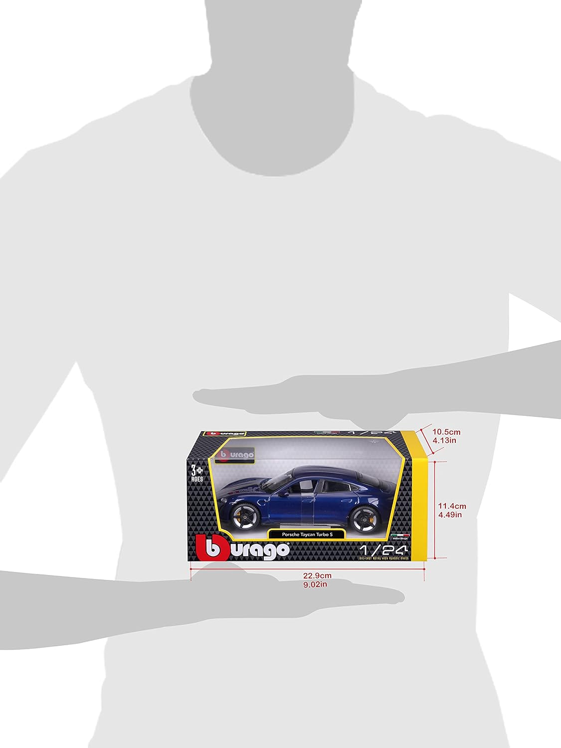 Bburago 1:24 scale Porsche Taycan Turbo S Officially licensed White Sports Car Die Cast Vehicles Collectible Model Car Toys alternate view