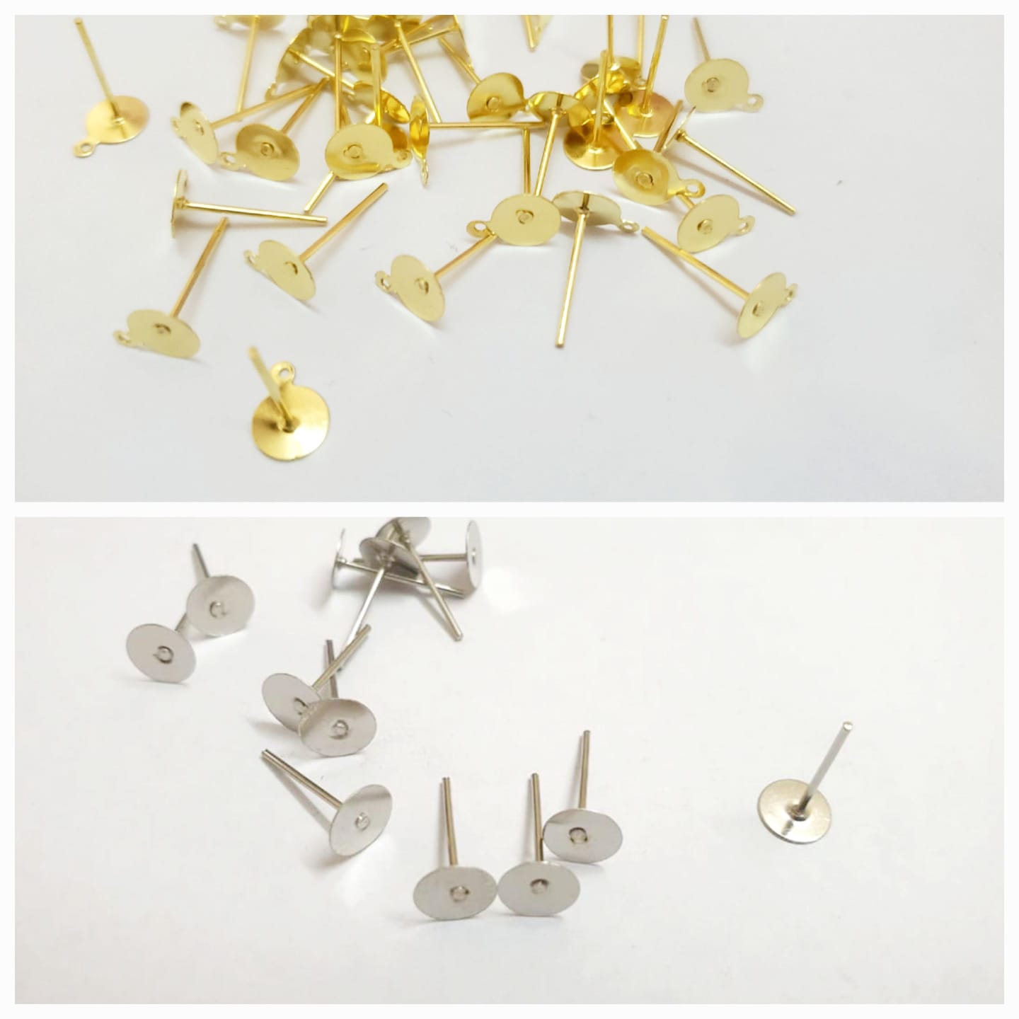 24 Pcs Stud, Iron Flat Earring Earrings Post Stud Jewelry Making Findings Accessories