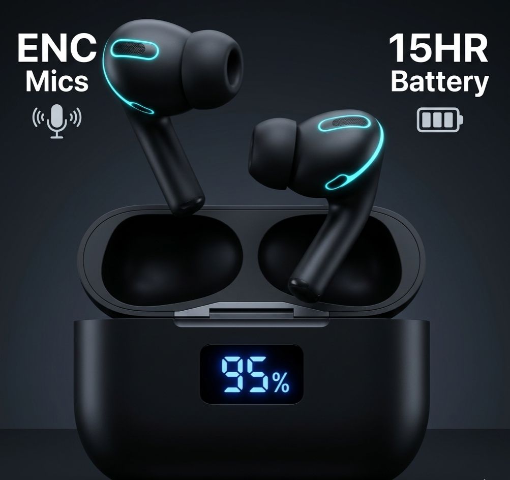 Pro Buds v2 - Crystal Bass TWS Earbuds, ENC Clear Calls Microphone Bluetooth Earphones for All Phones, Gaming Mode, Long Battery, Waterproof Mini Sports Buds - Original Quality price in Pakistan
