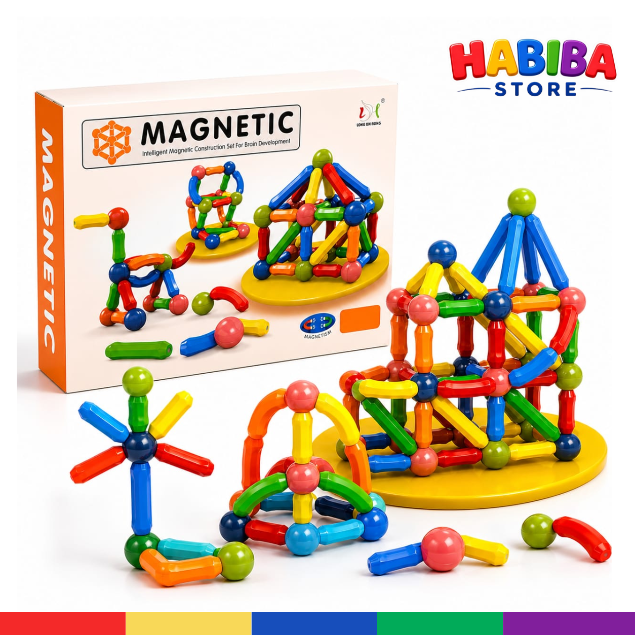 Magnetic Blocks Set Toy for Kids - Magnetic Building Sticks Montessori Kids Toys For Children Early Education Magnetic Building Sticks Kit - Habiba Store (Lahore)
