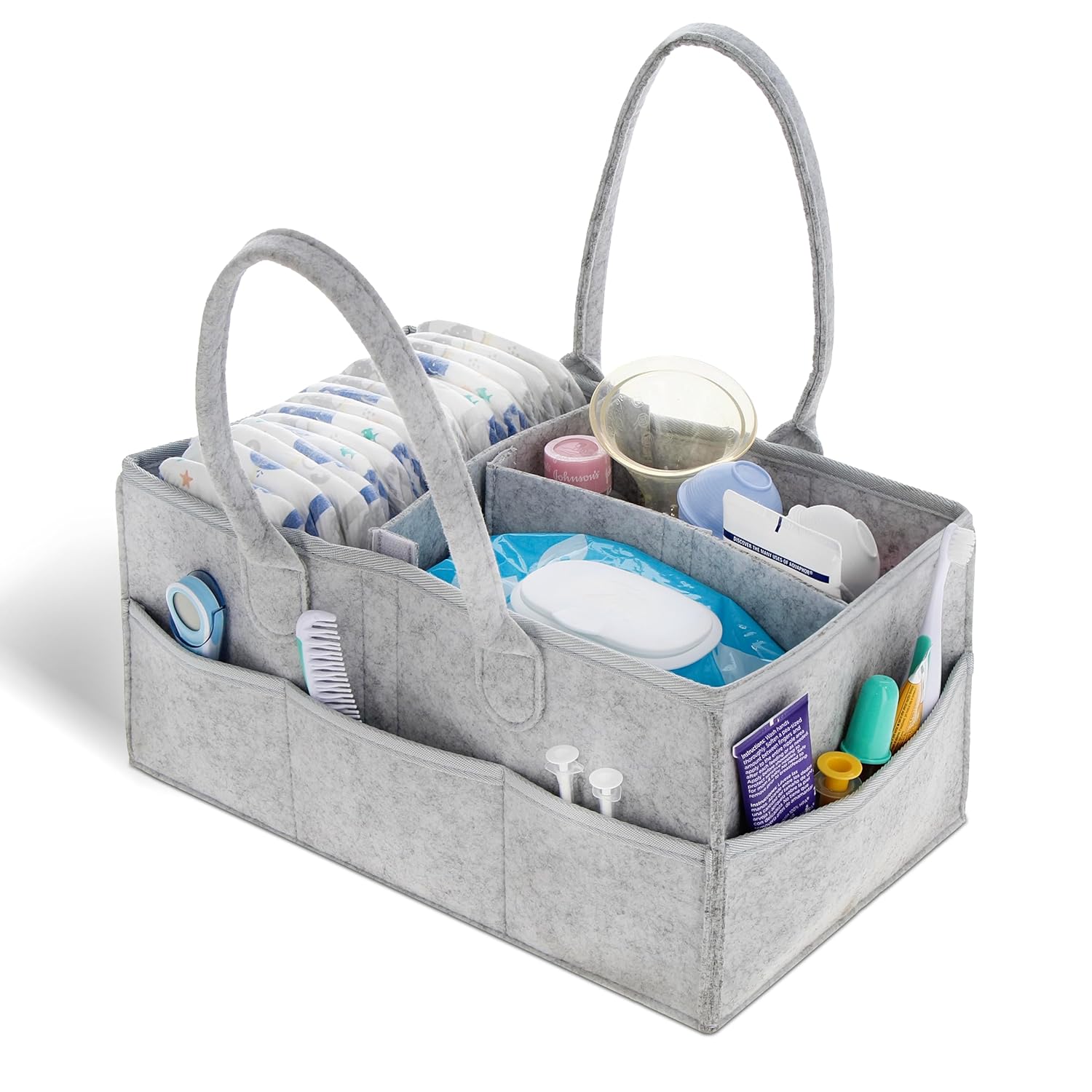 Baby Diaper Bag Caddy Organizer, Foldable Storage Bag, Elegant and Functional Baby Essentials Organizer