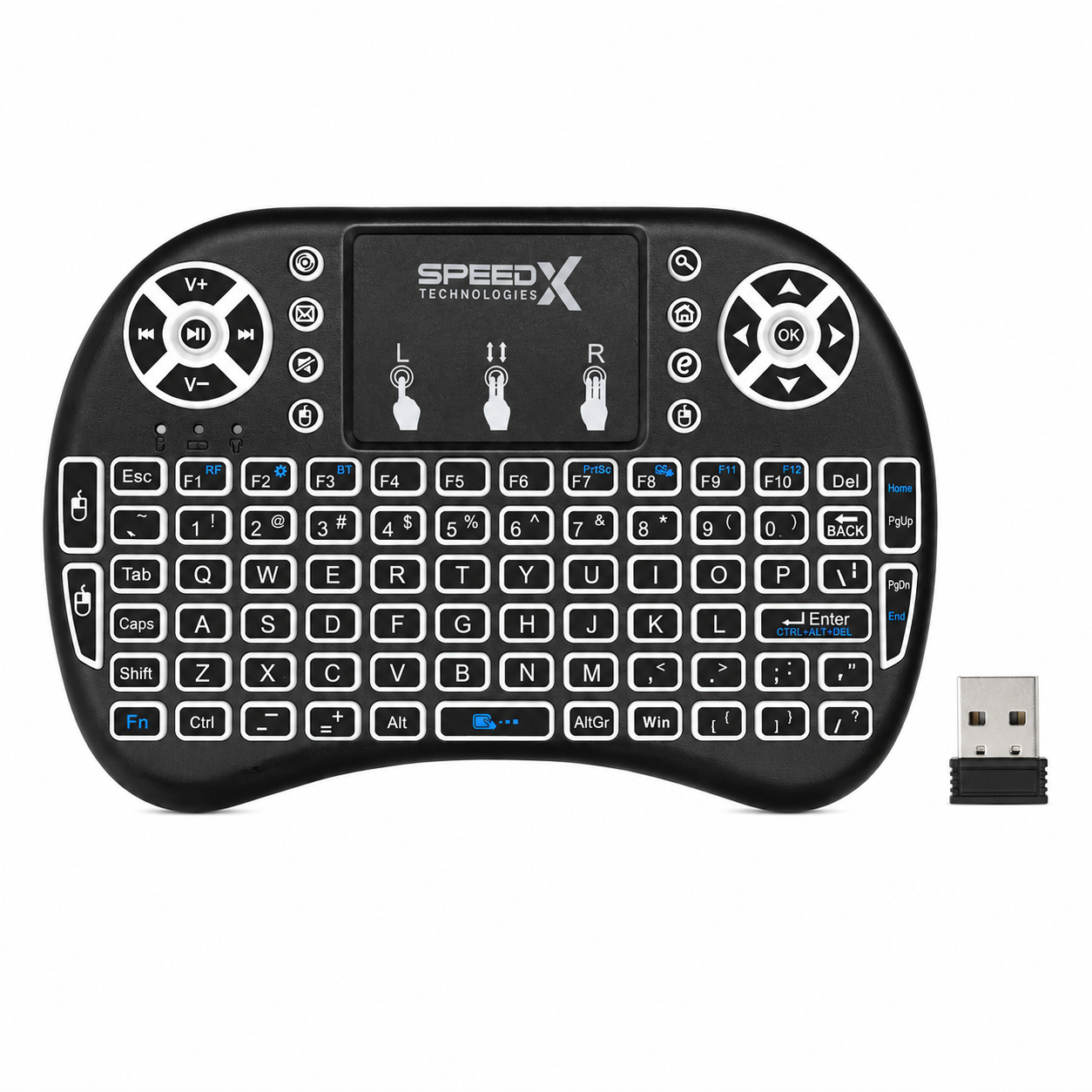 Mini Touch Pad RF 500 Wireless With 3 Colour Backlight Keyboard Mouse