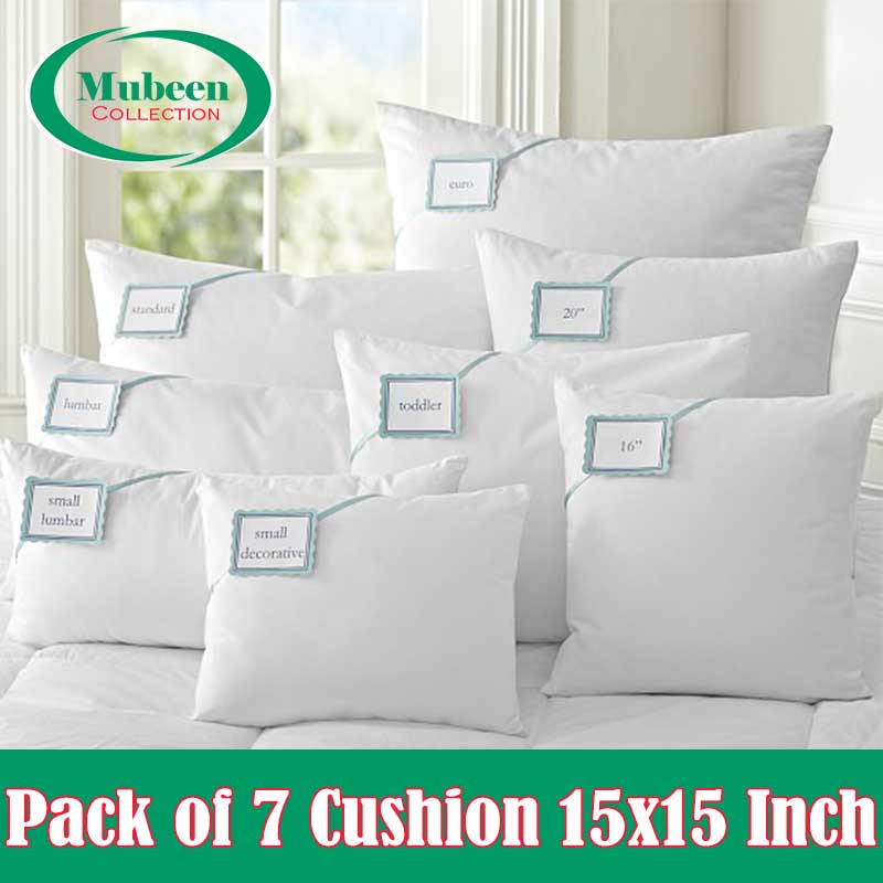 Sofa Cushion Filled With Ball Fiber Polyester Pack Of 7 Size 14x14 Inch