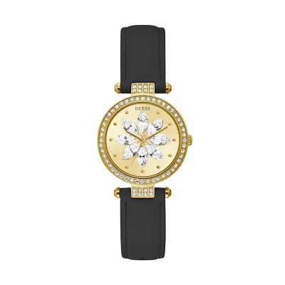 Gold rolex with on sale black leather strap