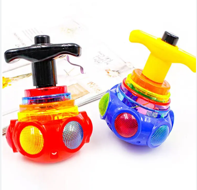 Flashing UFO Spinning Top Set with Light and Music For kids