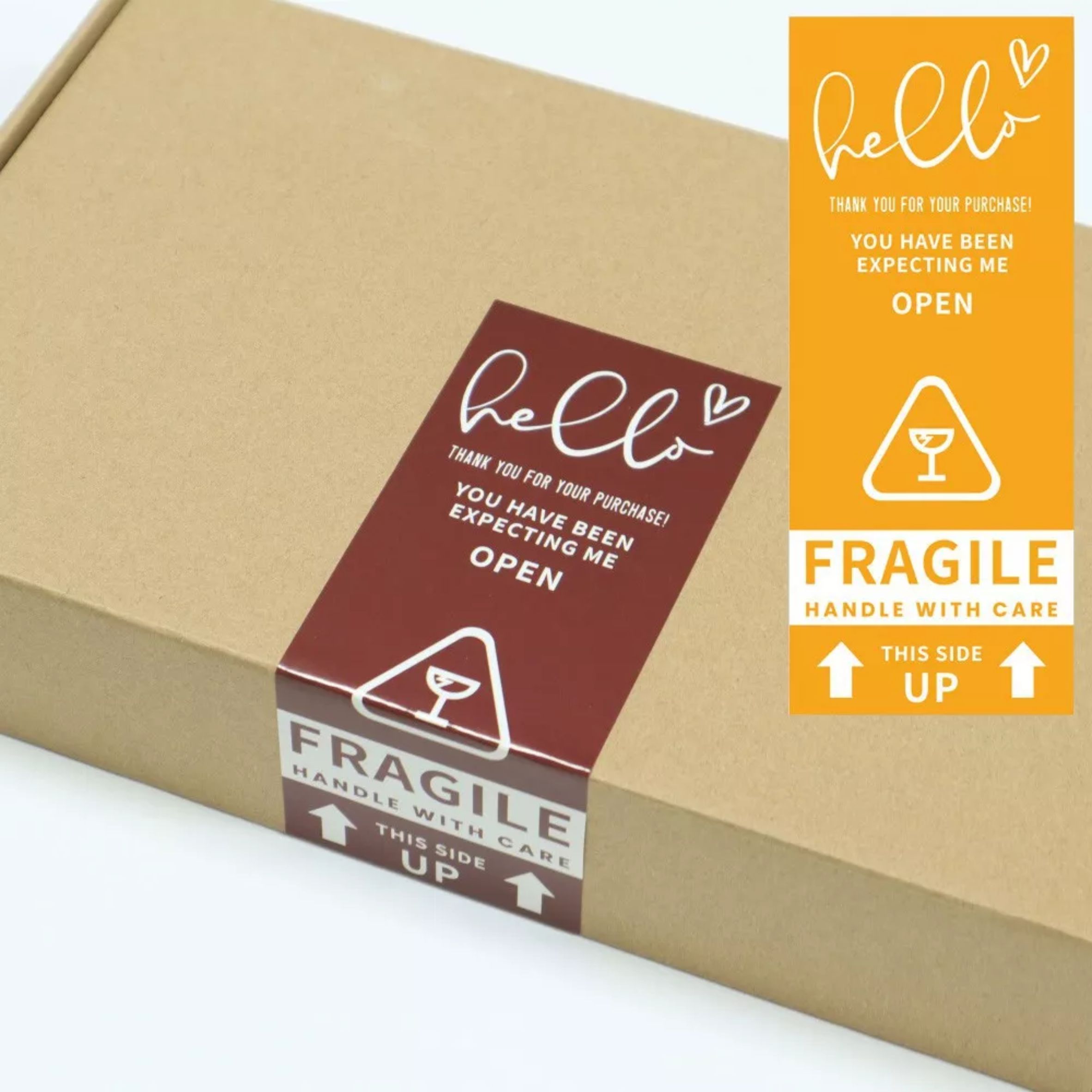 50Pcs/pack Thank You For Purchase Stickers Fragile Handle With Care Labels for Commodity Express Warning Labels Package Sticker
