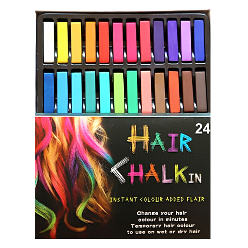 24 Pcs Chalk Temporary Hair Color Fashion Easy Temporary Colors Nontoxic Hair Chalk Dye Soft