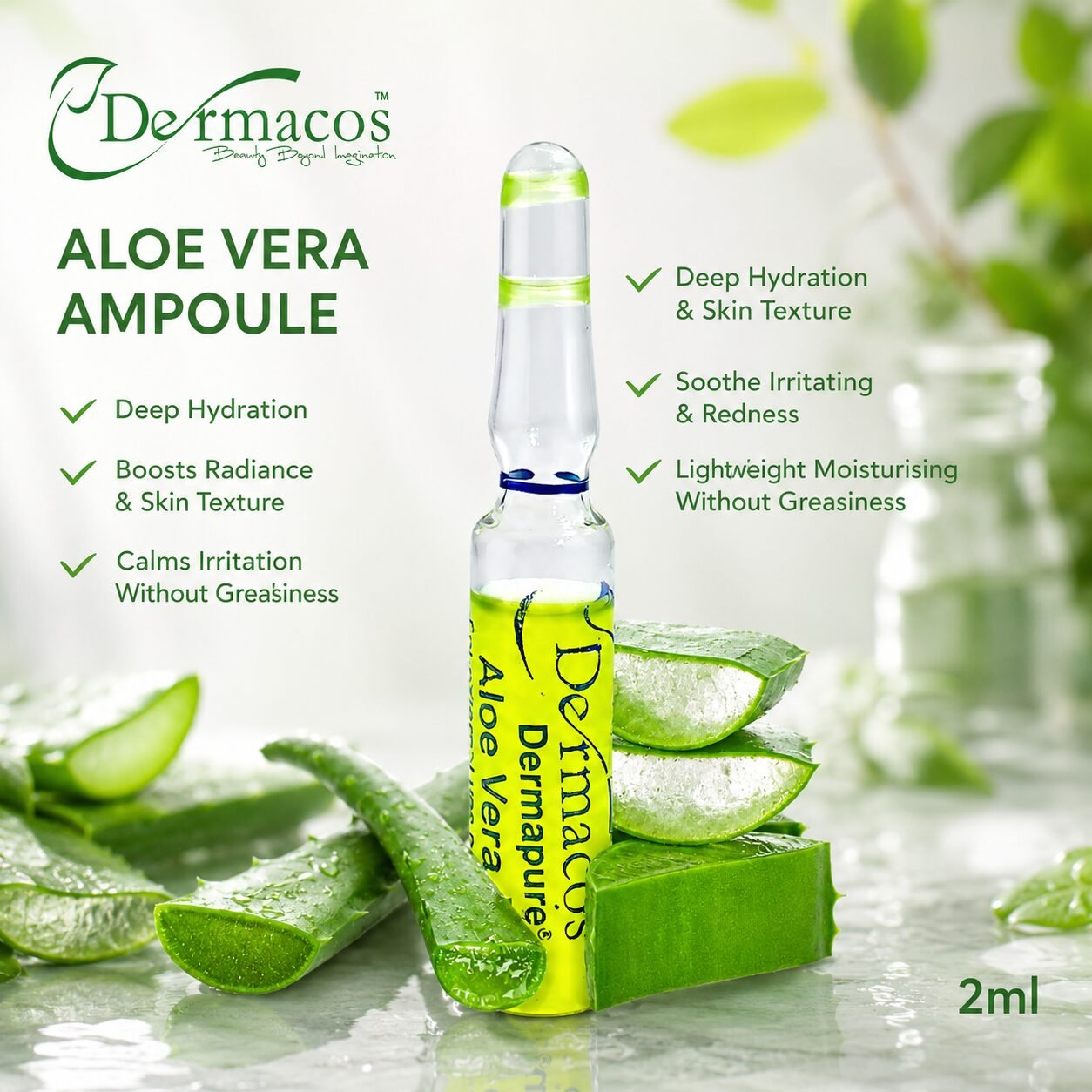 Dermapure Aloe Vera Extract Ampoule () | Skin Care Serum | 2ml