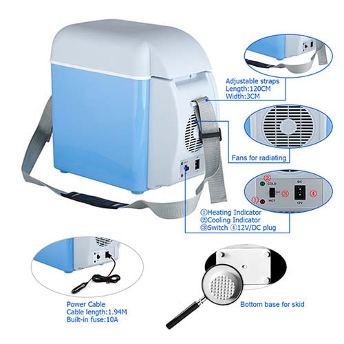 6L Mini Car Refrigerators Fridge 2 in 1 Cooler Warmer Icebox 12V Travel