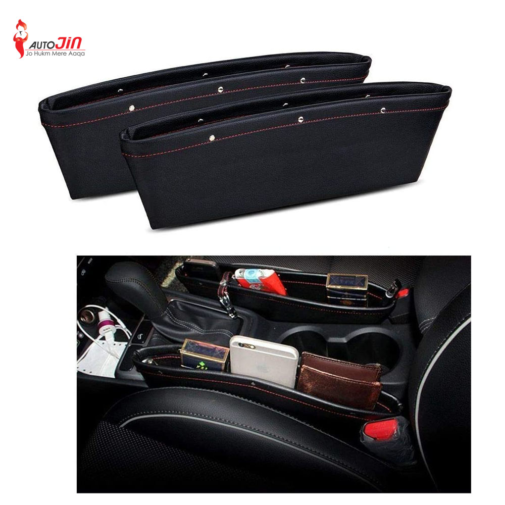 Car Storage PU Leather Seat Gap Filler Organizer Interior Accessories