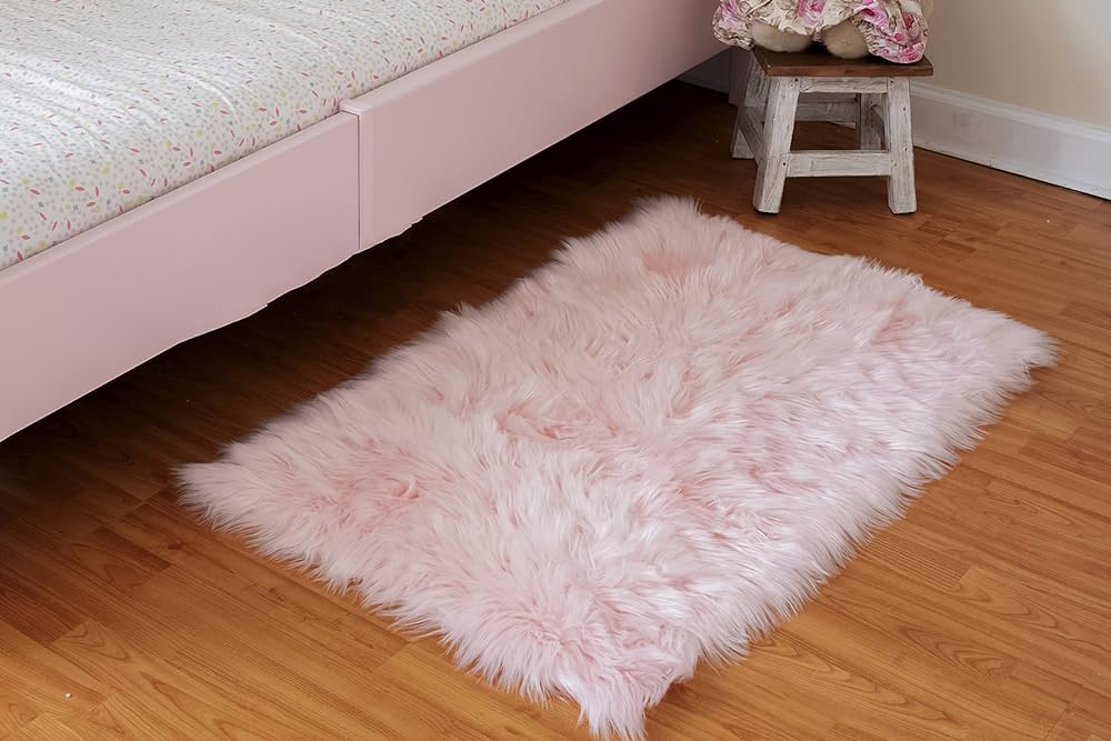 Faux Sheepskin Rug Grey Sheep Foot Door Mat Rug 24inch x 39inch