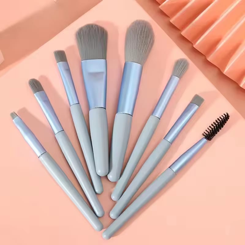8 Pcs High Quality Mini Makeup Brush Set Cosmetics Professional Face Powder Soft Brushes Eye Shadow Foundation Powder Eyelash Lip Concealer Blush Makeup Brushes Set Kit