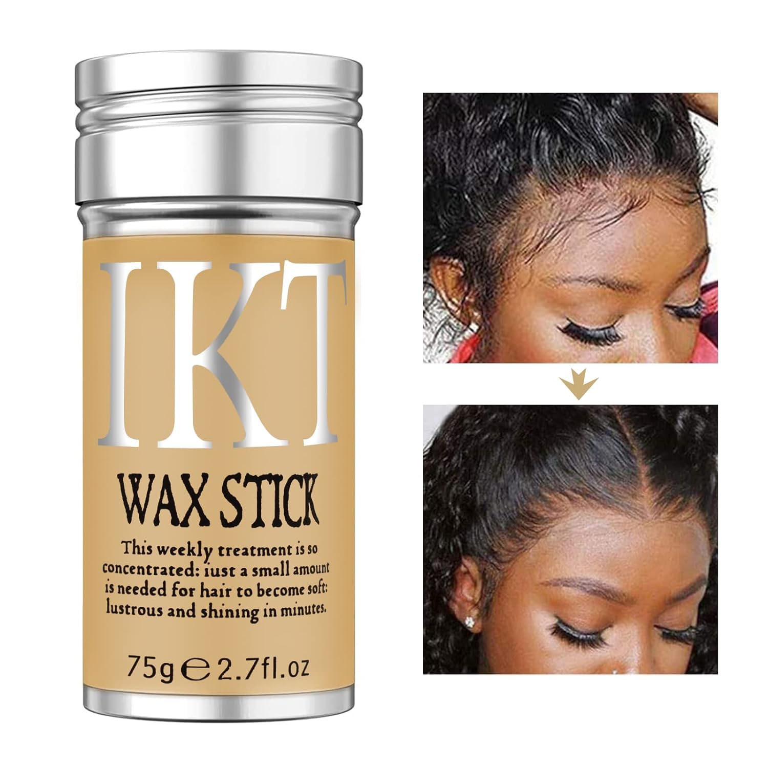 Hair Wax Stick,Professional Strong Hold Hair Styling Gel,Slick Stick Hair Pomade for Flyaways and Edge Frizz Hair,Non-greasy Long Lasting Gels Hair Cares Make Broken Hair Look Neat & Tidy 75 gram