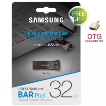 Samsung Flash Drive 128 GB - 64 GB - 32 GB - 16 GB - 8 GB - USB High Speed 3.0 Metal USB Pen Drives + Free OTG Adapter Micro / Type C memory U disk High Speed USB 3.0 for PC Mobile Laptop Macbook Pen Drive USB Stick Flash (1 YEAR WARRANTY)