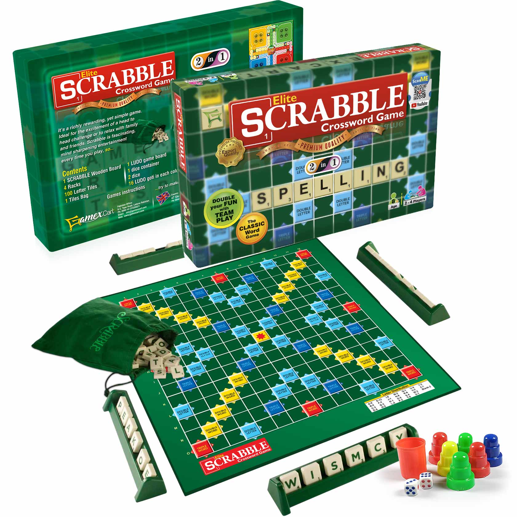 Scrabble – Elite Edition – 2 In 1 Board Game Party Game