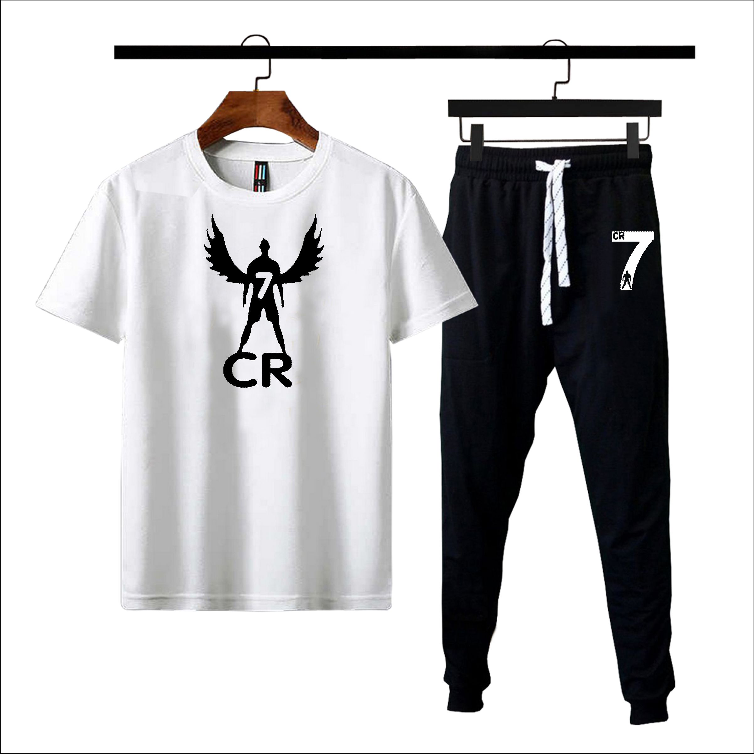 CR7 Summer Printed Tracksuit For Men & Boys | Soft & Comfortable Fabric Tshirts for men & Trouser Printed Tracksuit-yellow