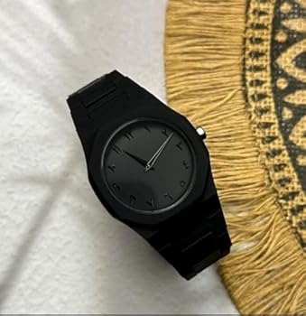 Black Arabic Aura Watch For Men – Elegant Design, Arabic Numerals, Premium Quartz Movement