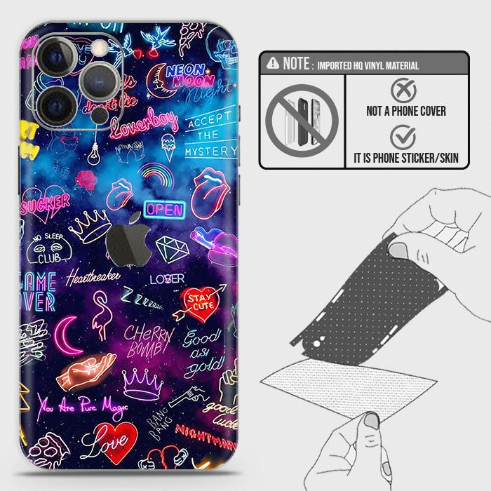 iPhone 12 Pro Max Back Skin Design Neon Galaxy Skin Wrap