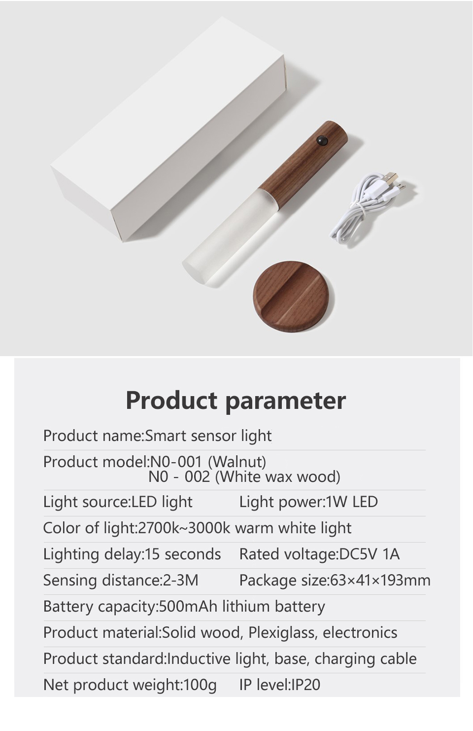 Led Wood Night Light Pir Motion Sensor Magnetic Wall Lamp Usb Rechargeable Lights Home Staircase Bedroom Lamp Bedside Lighting