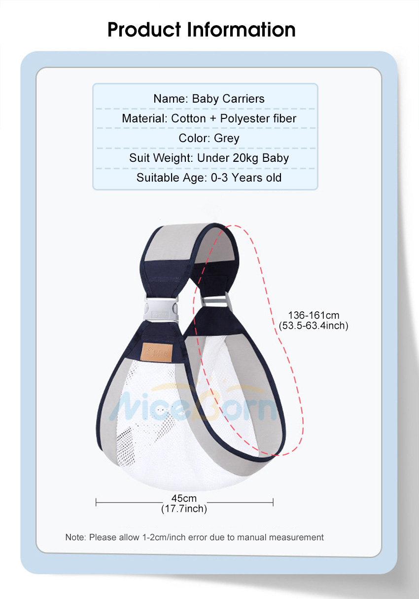 Baby Carrier Lightweight Breathable Baby Carrier Labor-saving Infant Sling Wrap Backpack Adjustable Straps Baby Carriers Pouch Bag Front Rider