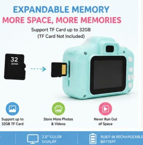 Mini Rechargeable Kids Camera 1080P HD | Digital Photography and Video Toy Camera with 2.0 Inch Color Screen | Portable Lightweight USB Rechargeable Camera for Children | Best Birthday Gift for Boys and Girls Ages 5 to 10 Years Old