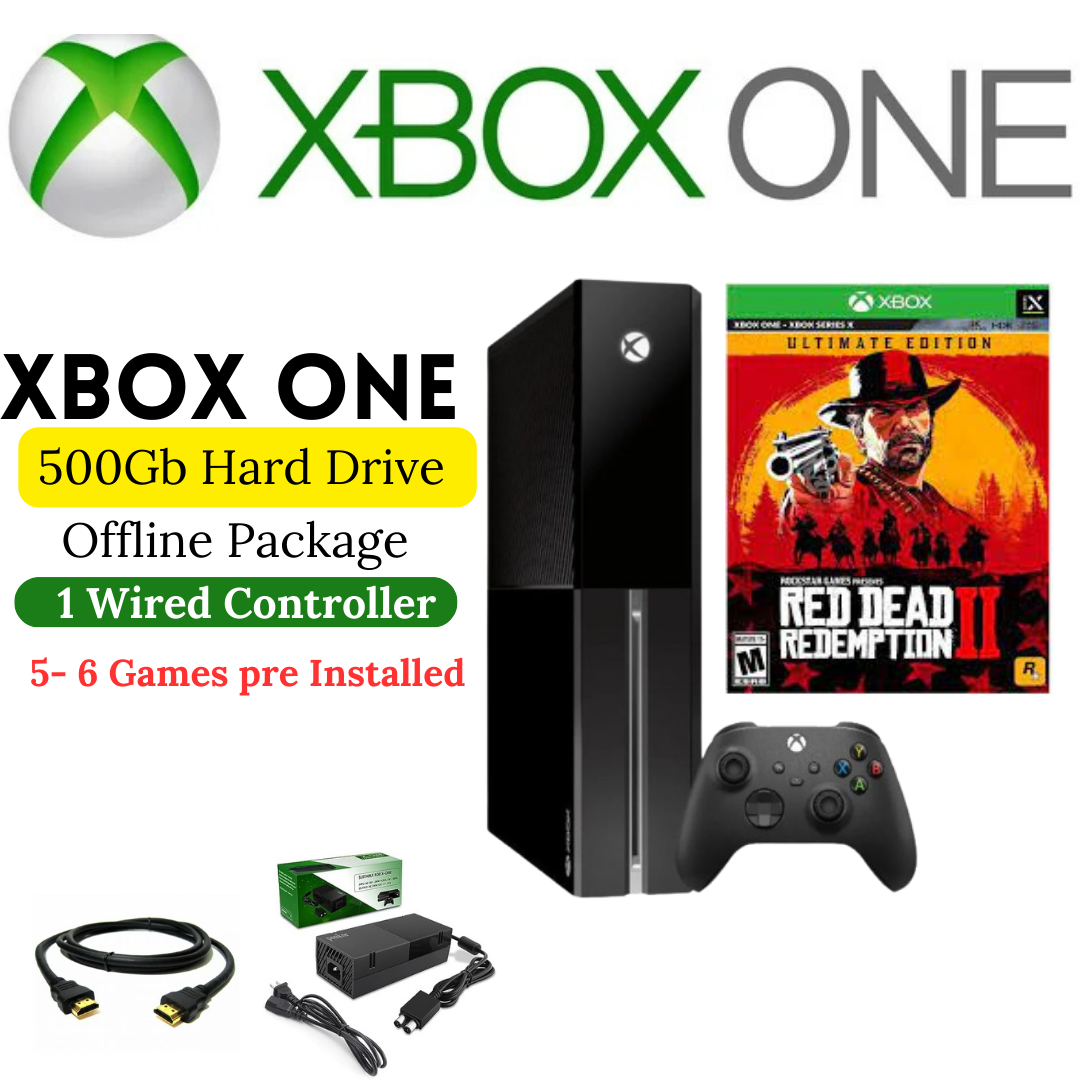 Xbox One 500GB Offline Online Gaming Bundle Wired