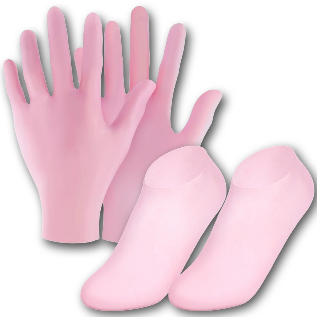[Bundle Of 2] Moisturizing Socks Silicone Gel Heel Pad Socks Skin Color & Half Heel Pads