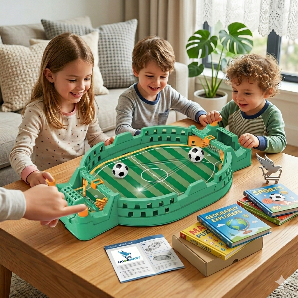 Large Tabletop Soccer Game for Kids - 2 Player Interactive Desktop Football Board Game, Mini Foosball Indoor Sports Toy, Best Birthday Gift for Boys & Girls